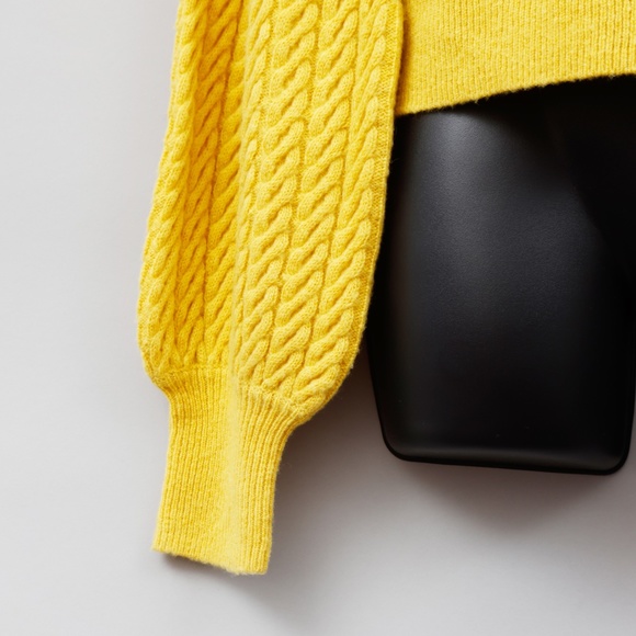 NWT ALC Mustard Yellow Turtleneck Sweater - Picture 6 of 7